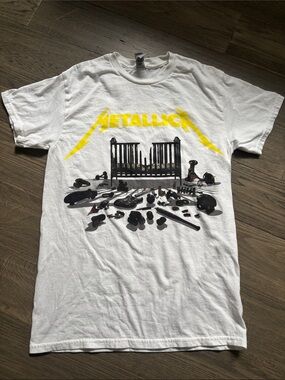 Gildan | Metallica Sofi Stadium Official Simplified White T Shirt Size Small